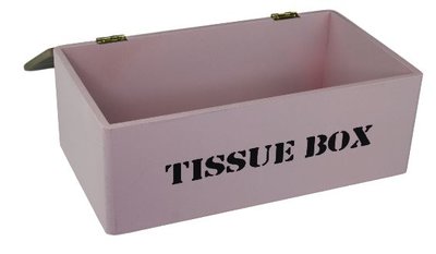 Tissuebox / Tissuehouder EMERSON - Roze - Hout - 25x14x9cm