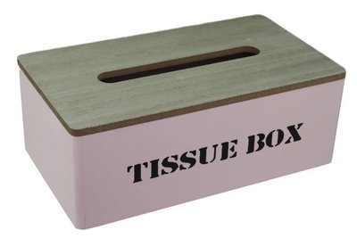 Tissuebox / Tissuehouder EMERSON - Roze - Hout - 25x14x9cm