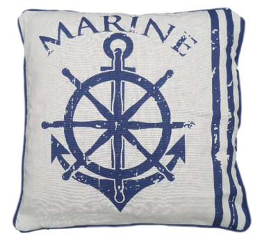 Sierkussenhoes Marine - Set van 2 - Blauw/Wit - 45x45cm