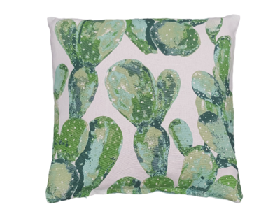 Sierkussenhoes met cactus motief - Set van 2 - Groen/Wit - 40x40cm