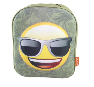 Emoji met sunglasses Rugzak - Groen - 32 cm hoog