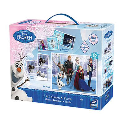 Disney Frozen 3 in 1 - Domino, Memory en een Puzzel