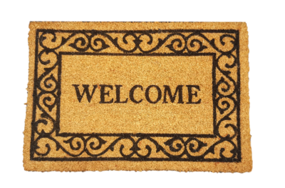 Deurmat met tekst Mathilde - Kokosmat - Welcome - 39x59cm