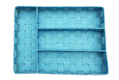 Bestekbak 4-Vaks - Geweven lint - Blauw