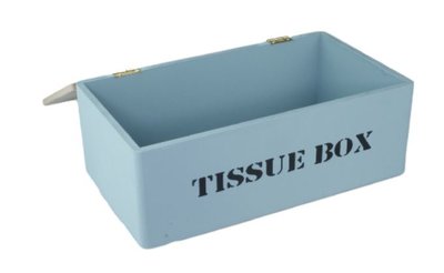 Tissuebox / Tissuehouder EMERSON - Blauw - Hout - 25x14x9cm