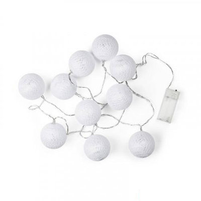 Decoratieve lichtslinger Geeske - Wit - 10 led lampen - Ø6cm