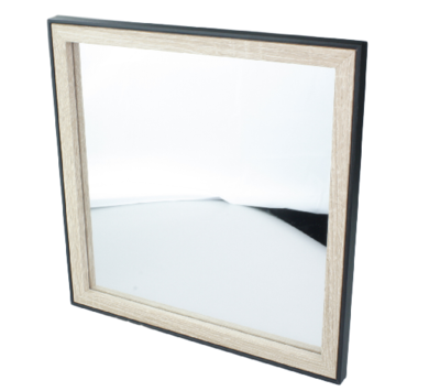 Spiegel ALLARD - Zwart/Bruin - Hout - 30x30cm - Vierkant - Wandspiegel