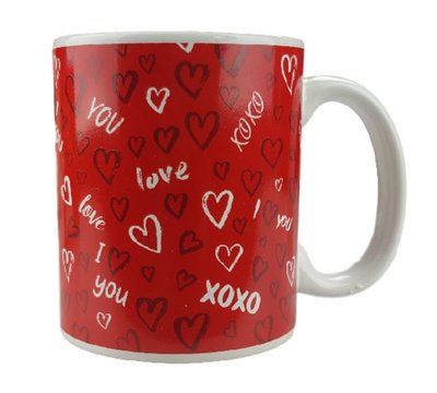 Mok - XOXO - Love - Rood/Wit - Beker