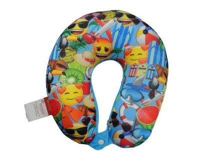 Emoji nekkussen - Blauw - 27x24 cm
