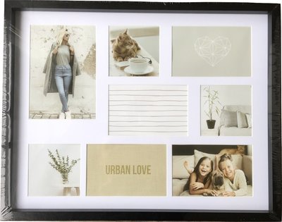 Foto collage SYLVANA - fotoframe - Zwart - 8 foto's - 45x35cm