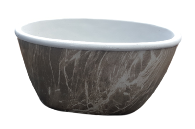 Bloempot GEORGE - Marmer - Taupe - 25x12.5x14.5cm