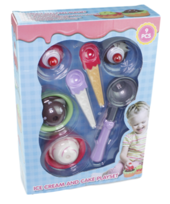 Ijs en cake maker speelset - 9 delig - Kunststof