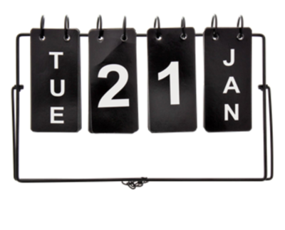 Industriële dag (omslag) kalender - Zwart - Metaal - Tafel/bureau kalender