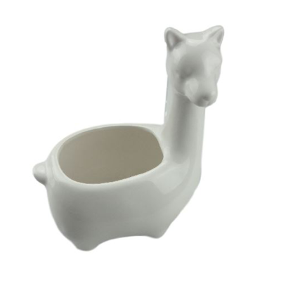 Lama / Alpaca Bloempot - Wit - Keramiek