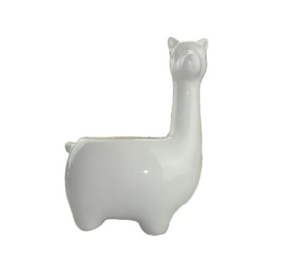 Lama / Alpaca Bloempot - Wit - Keramiek