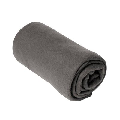 Fleece deken THIBAUT - Grijs - Polyester - 130 x 160 cm - Plaid / Woondeken