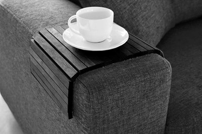 Armleuning Dienblad DEBORA - Zwart - Sofa Tray - Flexibel Bank Dienblad - Banktafeltje - Sofa Dienblad