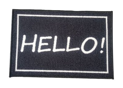 Deurmat Soft HELLO - Zwart / Wit - 40 x 60 cm