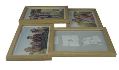 Fotoframe HAMER - Hout / Kunststof - Bruin - Collage - 4x 10x15