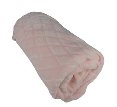 Fleece deken GILLES - Roze - Polyester - 140 x 220 cm - Ruit motief - Plaid / Woondeken