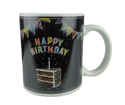 Mok - Happy Birthday - Zwart