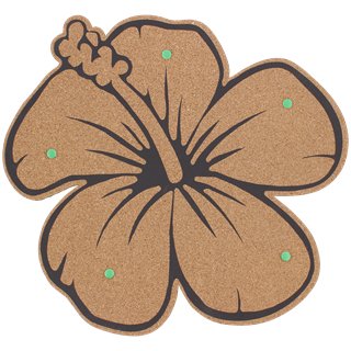 Prikbord met 5 punaises - Kurk - Bloem - 39 x 36 x 1 cm