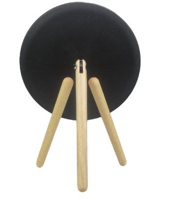 Ronde spiegel op pootjes DEMI - Zwart / Bruin - h 22.5 x Ø 16.5