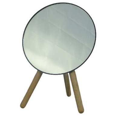 Ronde spiegel op pootjes DEMI - Zwart / Bruin - h 22.5 x Ø 16.5