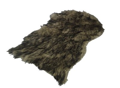 Konijnenvacht PERCY - imitatie bont - Zwart / Bruin - 25 x 40 cm