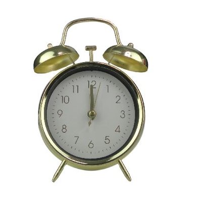 Retro wekker RIJK - Goud - Kunststof / Metaal - Ø12 cm