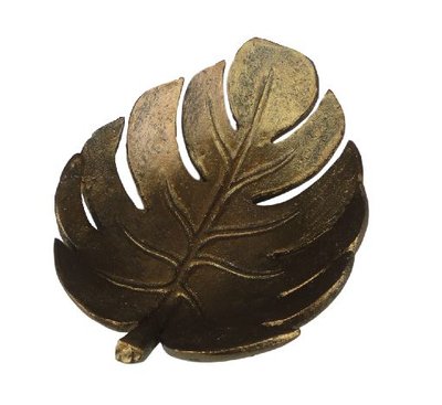 Schaal met blad motief - Goud - 13 x 10 x 4 cm