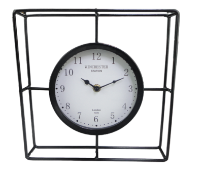 Klok MARJA - Zwart - Staand - Metaal - 24 x 4.5 x 24 cm