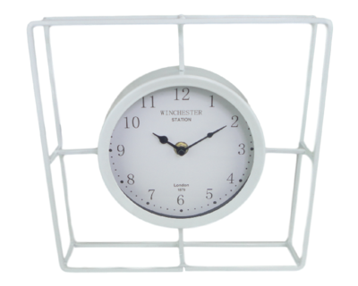 Klok MARJA - Wit - Staand - Metaal - 24 x 4.5 x 24 cm