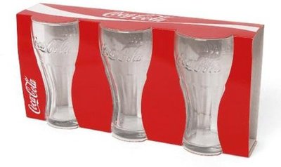 Coca Cola Contour Glazen - Transparant - Glas - Set van 3 - 37cl