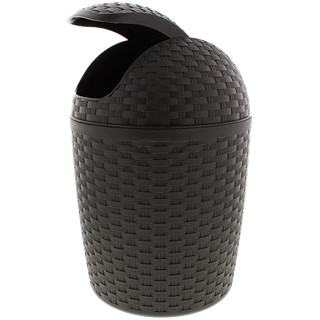 Afvalemmer Rattan ROLAND - Zwart - Kunststof - Rond - 5L - H 30 x Ø 21 cm