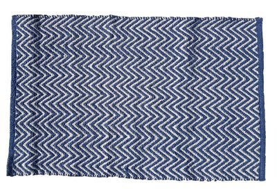 Badmat met golf motief REINDERT - Blauw / Wit - 50 x 80 cm