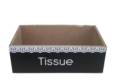 Tissuebox / Tissuehouder JORDY - Zwart - Hout - 25 x 14 x 9 cm