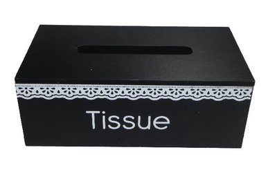 Tissuebox / Tissuehouder JORDY - Zwart - Hout - 25 x 14 x 9 cm