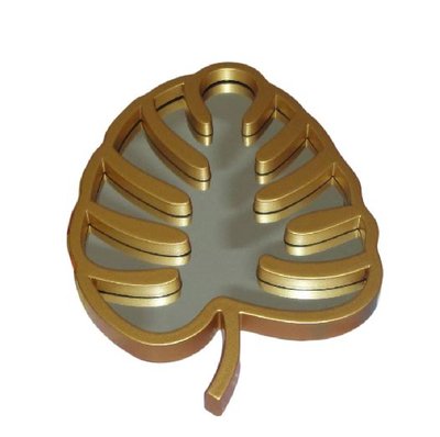 Spiegel BOUDEWIJN - Goud - Kunststof - 14,1 x 20 x 1.2 cm - Blad motief