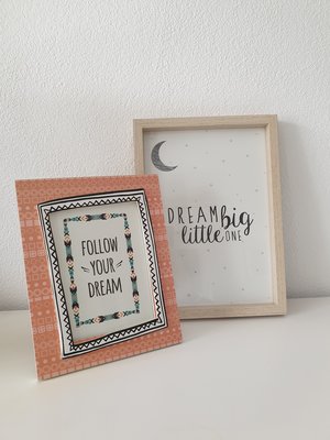 3D Fotolijst JACK - Oranje / Zwart / Wit - Kunststof / Hout - 13 x 18 cm