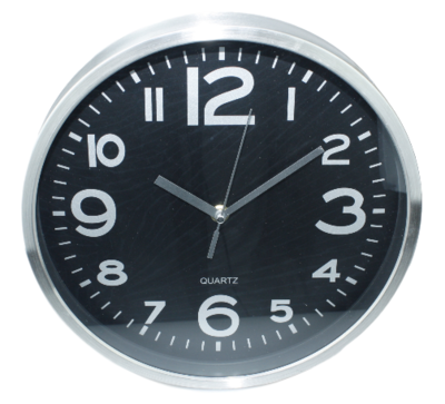 Klok SJEF - Zilver / Zwart - Rond - Ø29cm