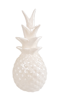 Deco ananas AMADEUS - Wit - Ø8 x H 18 cm