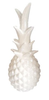 Deco ananas AREND - Wit - Ø12 x H 28 cm