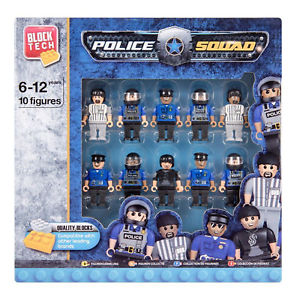 Block Tech - Politie speelfiguren - 10 stuks - Multicolor - Lego