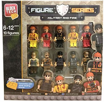 Block Tech Militairen & Brandweermannen - 10 stuks - Multicolor - Lego