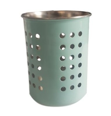 Bestekbeker / bestekhouder MONICA - Groen - RVS - Rond - Ø10,5 x H13 cm