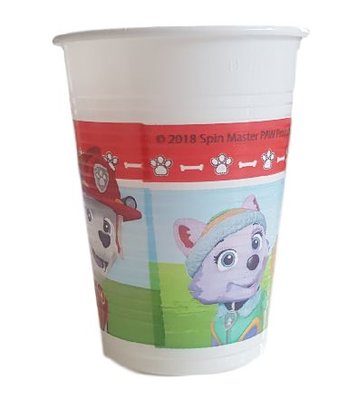 Paw Patrol bekers - Multicolor - 200ml - 15 stuks