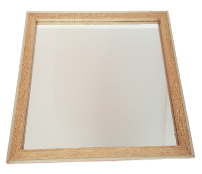 Spiegel ALLARD - Groen / Bruin - Hout - 30x30 cm - Vierkant - Wandspiegel