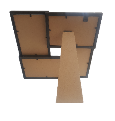 Fotoframe HAMER - Hout / Kunststof - Zwart - Collage - 4x 10x15