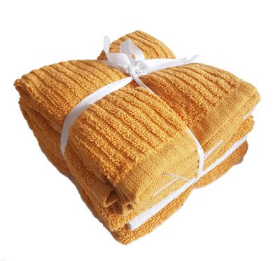 Keuken- & theedoekset ALEV - 1 vaatdoek, 2 thee- en 2 keukendoeken - Mosterd Geel